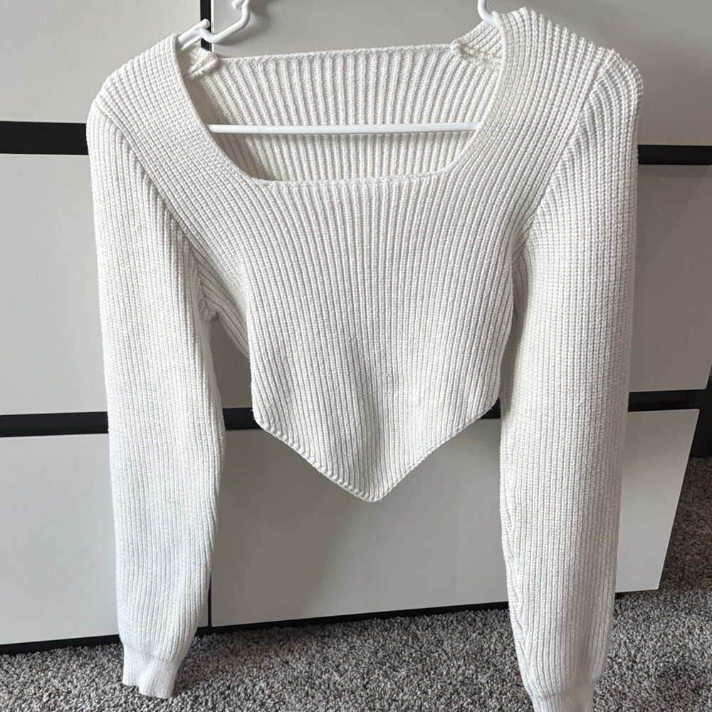 SHEIN White Ribbed Sweater